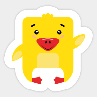 Mr Square Duck Sticker